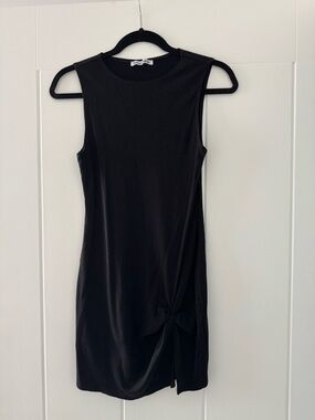 Reformation Neil Knit Ribbed Sleeveless Knot Mini Dress